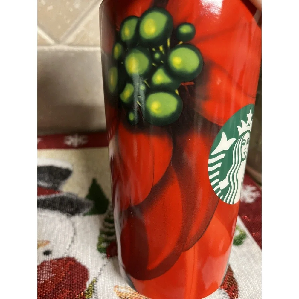 Starbucks Mug Starbucks Christmas Tall Mug Poinsettia Mug Hot Chocolate Mug